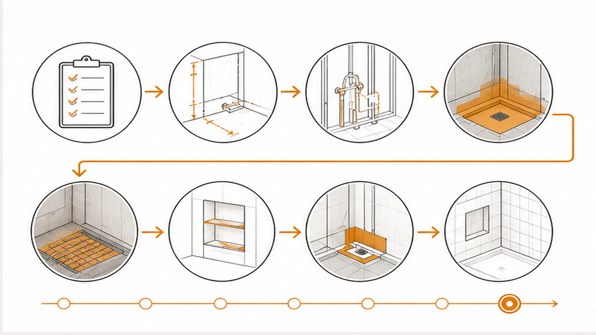 What Happens Before the Tile is Set — bathroom designs