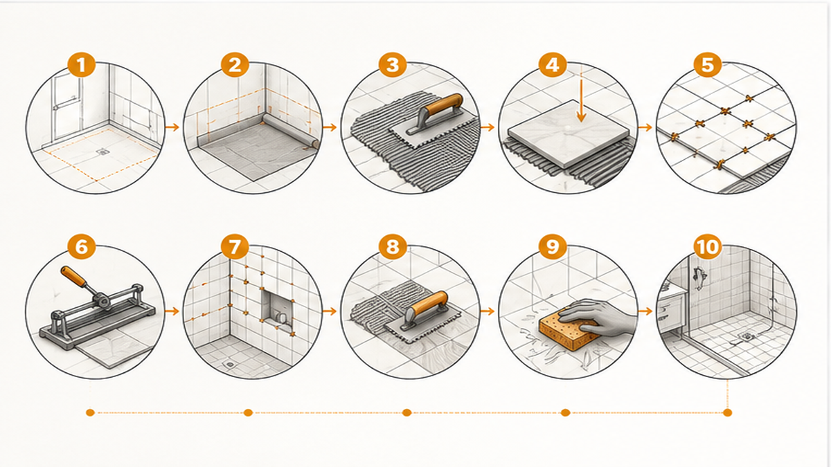Step-by-Step Bathroom Tile Installation — bathroom tile installation process