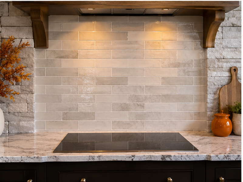 Custom Backsplash Tile Installation in Franklin, TN — Finished backsplash look