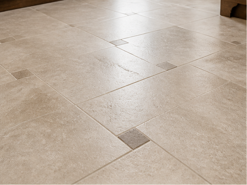 Custom Bathroom Floor Tile Installation in Franklin, TN — Craftsmanship detail