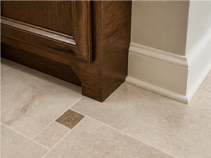 Custom Bathroom Floor Tile Installation in Franklin, TN — Edge and finish detail