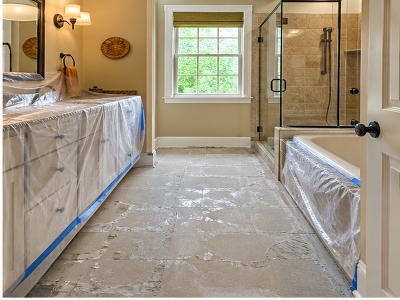 Custom Bathroom Floor Tile Installation in Franklin, TN — Demolition & prep