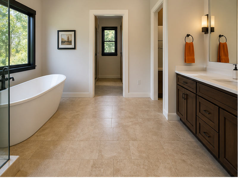 Custom Bathroom Floor Tile Installation in Franklin, TN — Before