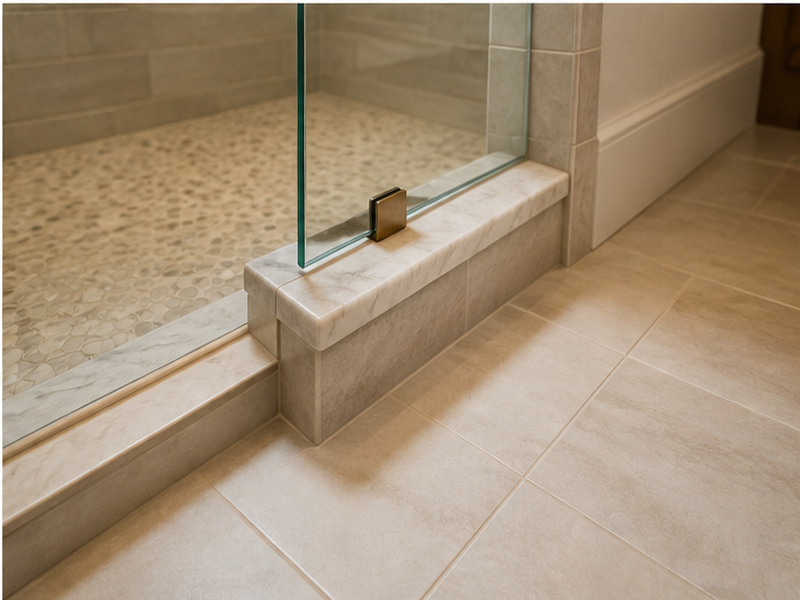 Custom Bathroom Remodeling in Franklin, TN — Edge and finish detail