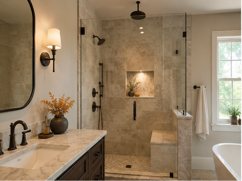 Custom Bathroom Tile Installation in Franklin — Craftsmanship detail