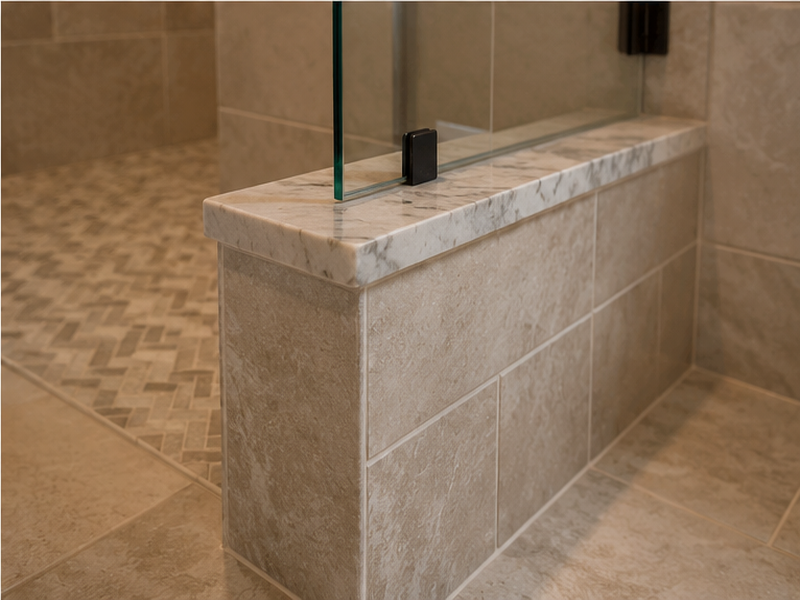 Custom Bathroom Tile Installation in Franklin — Edge and finish detail