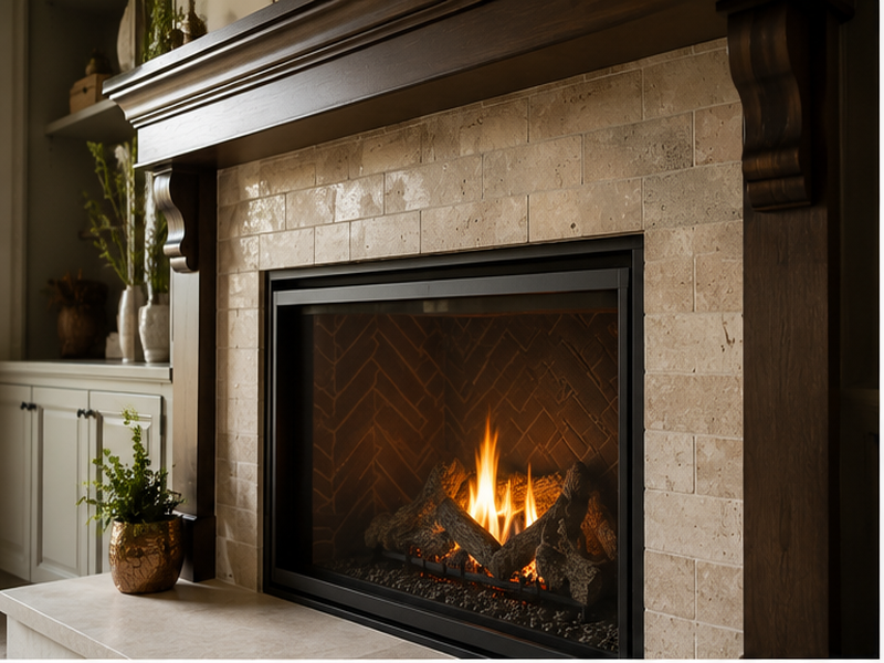 Custom Fireplace Tile Installation in Franklin — Craftsmanship detail