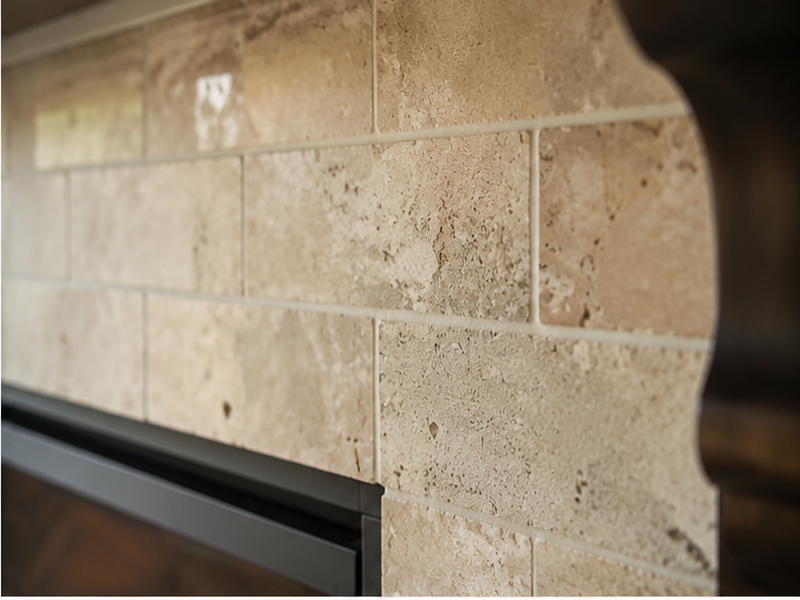 Custom Fireplace Tile Installation in Franklin — Material close-up