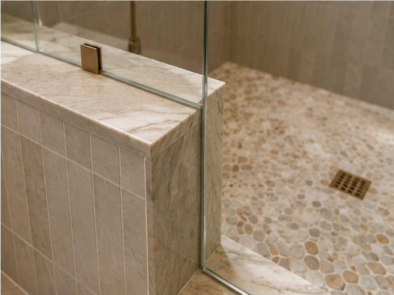 Custom Shower Tile Installation in Franklin, TN — Edge and finish detail