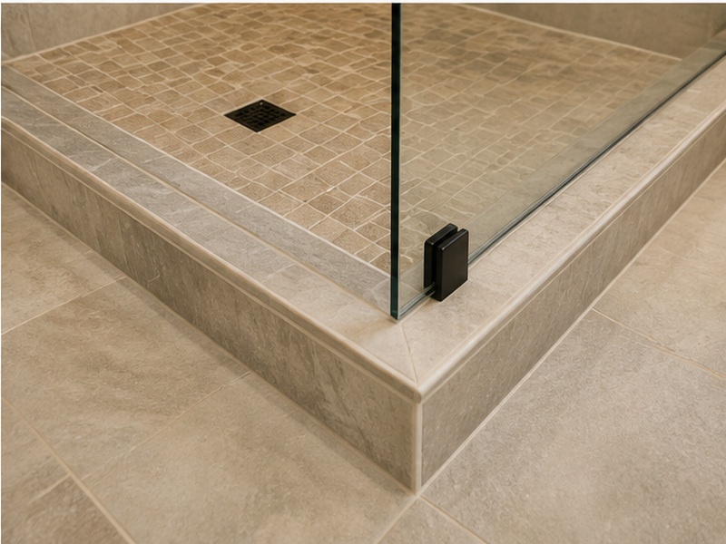 Shower Pan For Walk In Shower in Franklin, TN — Edge and finish detail