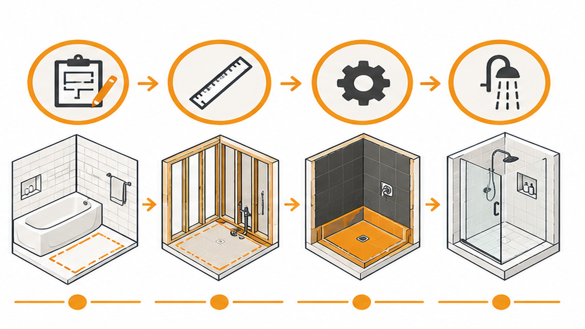 Understanding the Custom Shower Process — bath tub to shower conversion kit