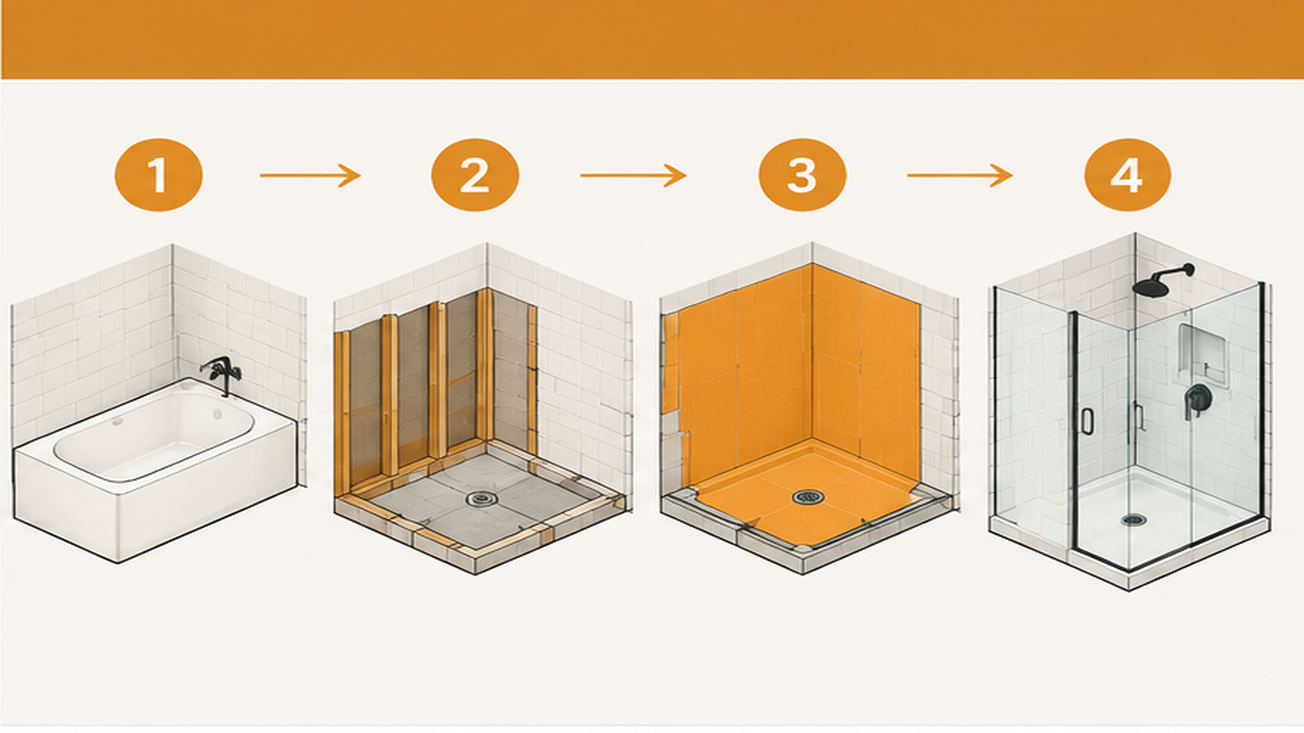 How the Conversion Process Works — bath tub to shower conversion