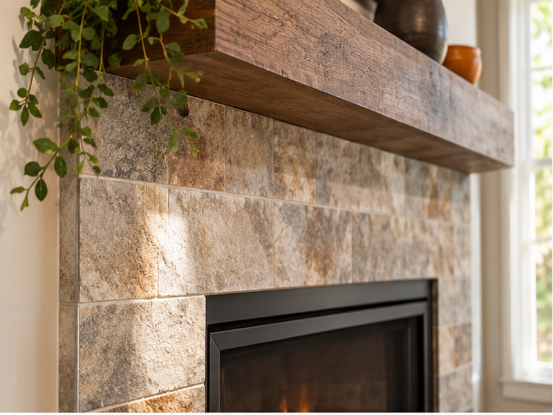 Custom Stone Fireplace Surrounds in Franklin — Craftsmanship detail