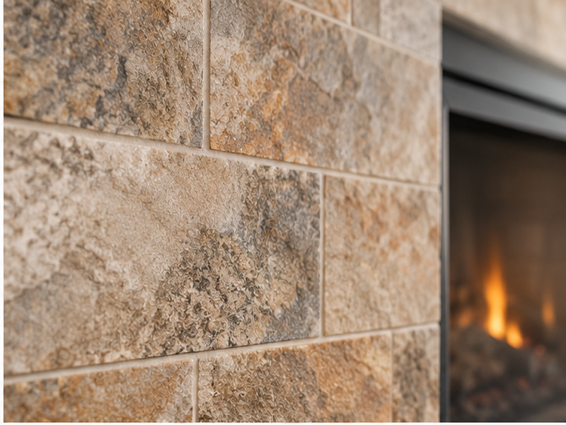 Custom Stone Fireplace Surrounds in Franklin — Material close-up