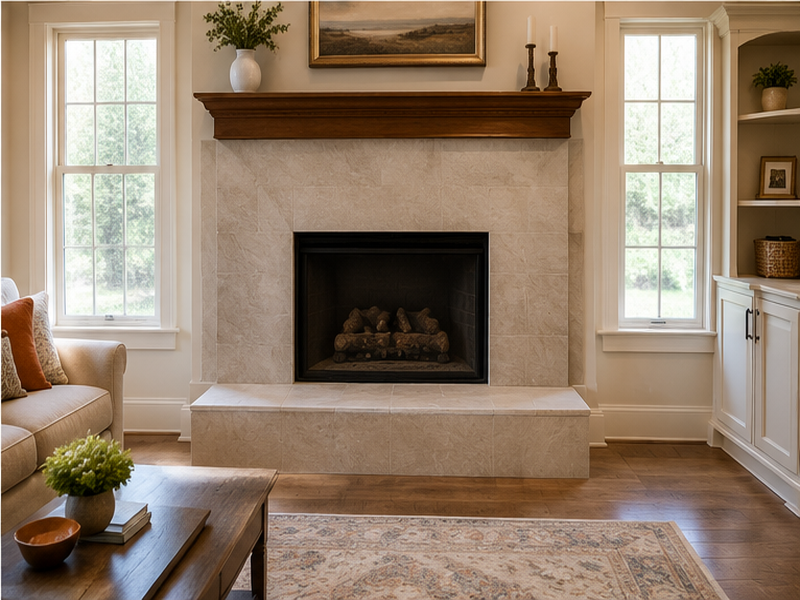 Custom Stone Fireplace Surrounds in Franklin — proof detail