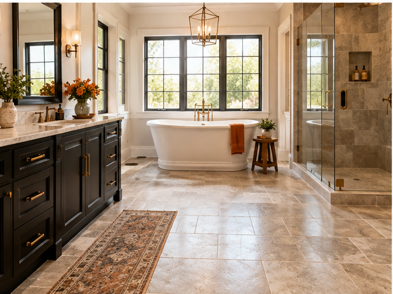 Tile Flooring Contractor Near Me in Franklin — Finished room look