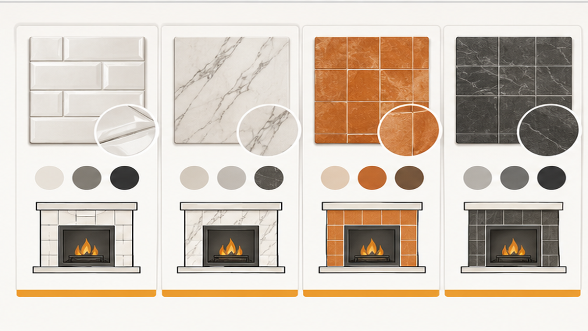Practical Choices for Your Surround — tile ideas for fireplace surround