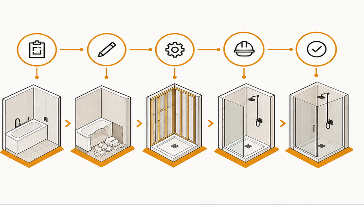 Understanding the Conversion Process — bathtub to walk in shower conversion