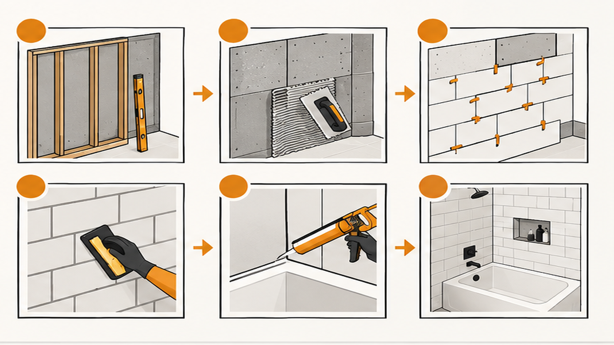 The Wall Tile Installation Process — bathtub wall tile installation